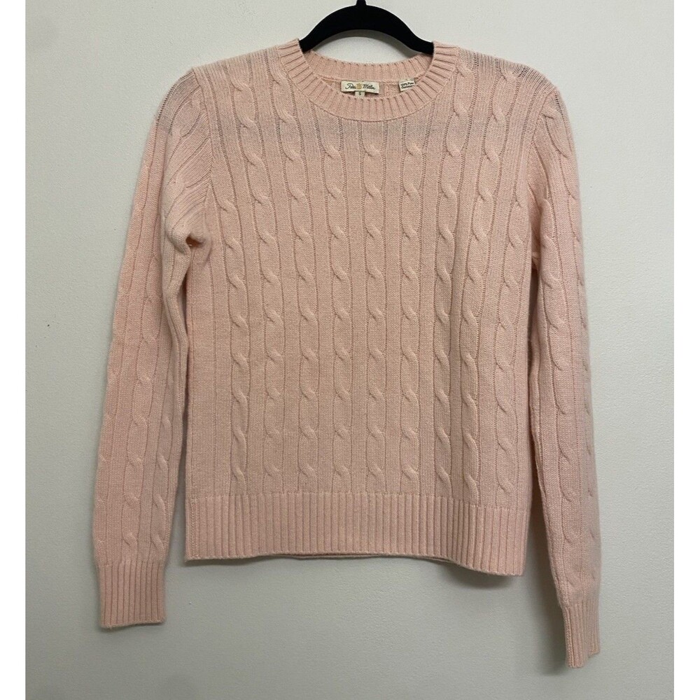 Peter Millar 100% Pure Cashmere Cable Knit Sweater Women’s S Pastel Pink Luxury